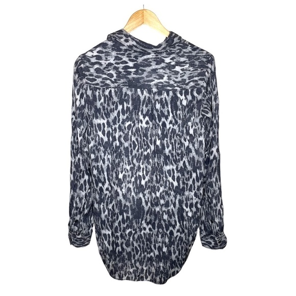 All Saints Keri Ash Grey Leopard Print Shirt Small - Picture 7 of 16